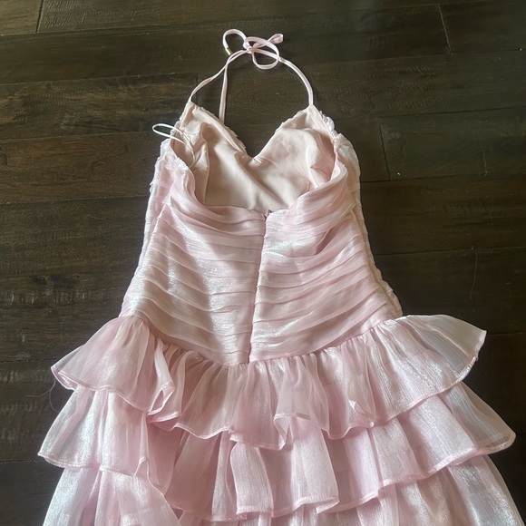 Hello Molly Pale Pink Ruffled Mini Dress - Picture 4 of 4